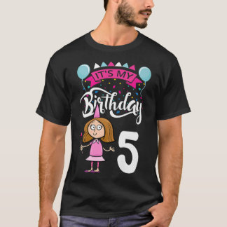 T-shirt C`est mon anniversaire 5 Fée à thème Anniversaire