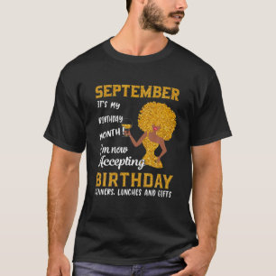 T-shirt C’Est Mon Anniversaire Femmes Noires Septembre Vir