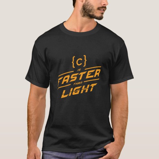 T-shirt C est plus rapide que la lumière - programmeurs en (Devant)