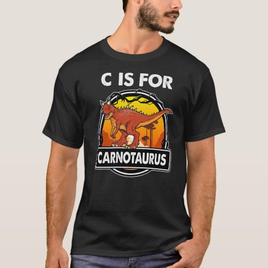 T-shirt C Est Pour Carnotaurus Dinosaures Alphabe Pour Din (Devant)