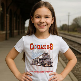 T-shirt C&O Classe H-8 Locomotive Allegheny - Drapeau amér