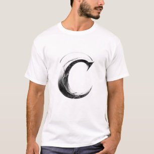 T-shirt C ombré – Lettre gothique foncée C