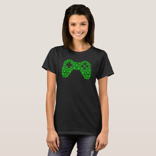 T-shirt C Video Game Controllers St Patrick's Day Boys Gam (Devant entier)