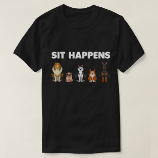 T-shirt Ça Arrive Drôle Amoureux des Chiens Dessin Animé C