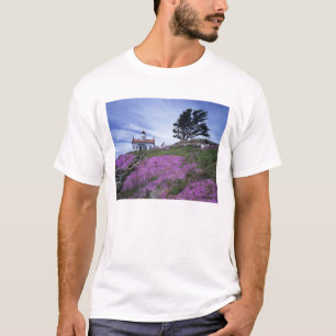 T-shirt CA, Crescent City, phare de Battery Point avec