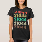 T-shirt Ça Dit 21044 Retro Code postal Code postal 21044 (Devant)