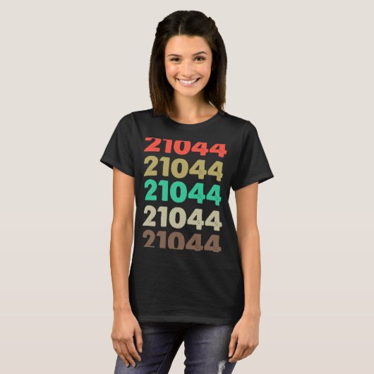 T-shirt Ça Dit 21044 Retro Code postal Code postal 21044 (Devant entier)
