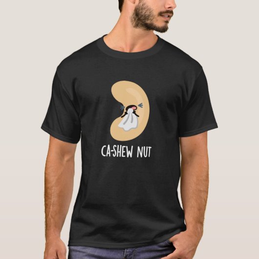 T-shirt Ca shew Funny éternuant Cashew Nut Pun Dark BG (Devant)