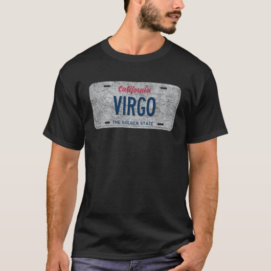 T-shirt CA State Vanity License Plate VIRGO (Devant)