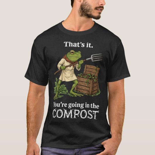T-shirt Ça va dans le compost Frog Jardinage Drôle (Devant)