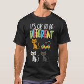 T-shirt Ça va d'être différent Puzzle de chat mignon Autis (Devant)