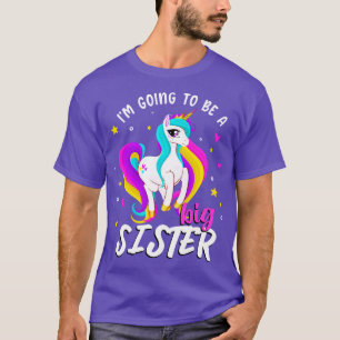 T-shirt Ça Va Être Une Grande Soeur Unicorne Filles Frères