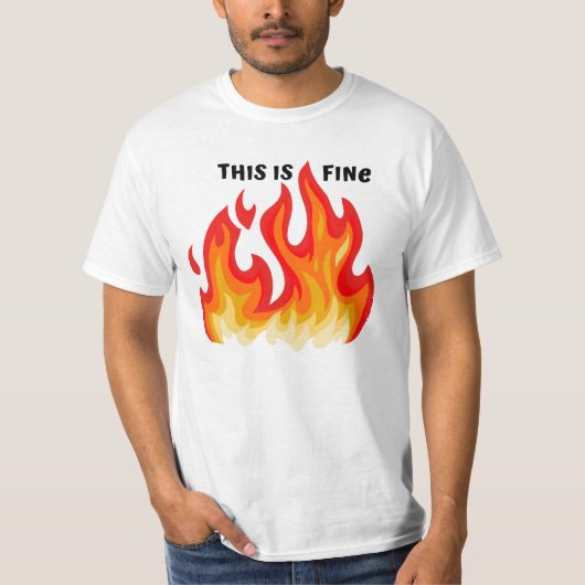 T-shirt "Ça va" (noir + feu et flammes) (Devant)