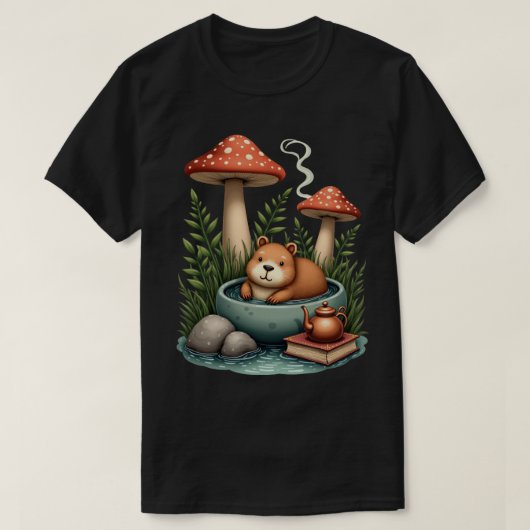 T-shirt Cabane Capybara Maison de Champignon de Source The (Design devant)