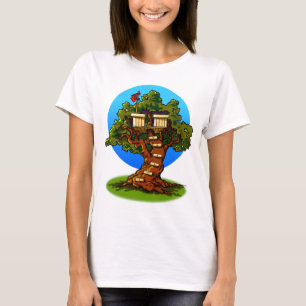 T-shirt Cabane dans un arbre de bande dessinée