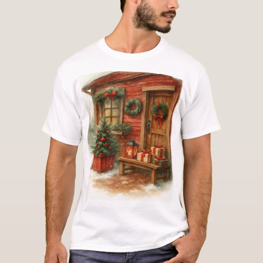 T-shirt Cabane de Noël Cosy (Devant)
