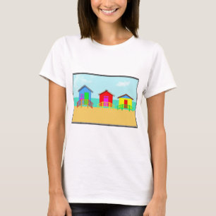 T-shirt Cabanes colorées de plage chez Shoreline