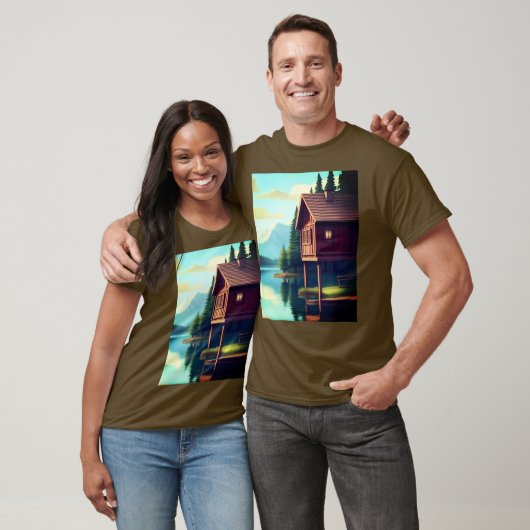 T-shirt Cabine de vacances sur le lac (Unisexe)