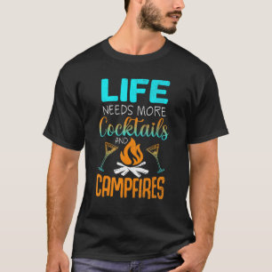 T-shirt Cabine Life Cocktails Campfires Lake Bum Camping W