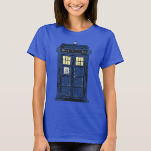 T-shirt Cabine téléphonique publique de police bleue -