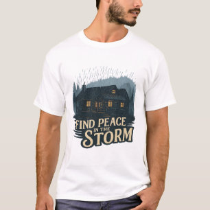 T-shirt Cabine tempétueuse rustique – Paix dans la nature