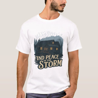 T-shirt Cabine tempétueuse rustique – Paix dans la nature
