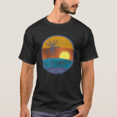 T-shirt Cable Beach Bahamas Faded Retro Retro Sunset (Devant)