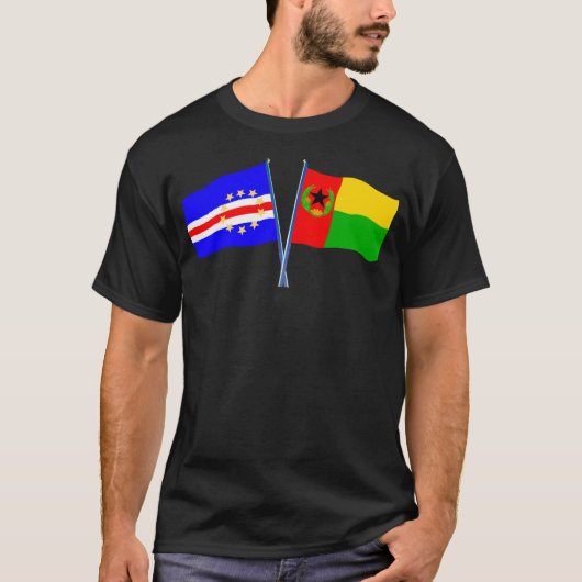 T-shirt Cabo Verde 2 drapeaux (Devant)