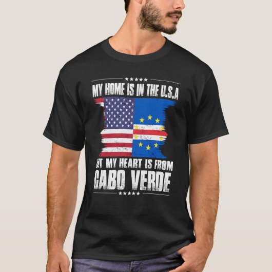 T-shirt Cabo Verdean American Patriot Grown Proud Home Hea (Devant)