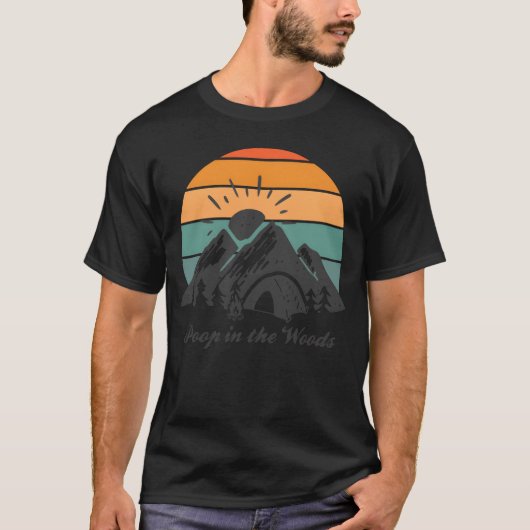 T-shirt Caca Dans les Bois Camping amis (Devant)