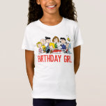 T-Shirt cacahuètes | Charlie Brown et Gang Birthday Girl<br><div class="desc">Célébrez votre anniversaire avec cette super mignonne chemise d'anniversaire avec Charlie Brown et tout le Gang des cacahuètes ! Personnalisez en ajoutant votre propre texte personnalisé !</div>