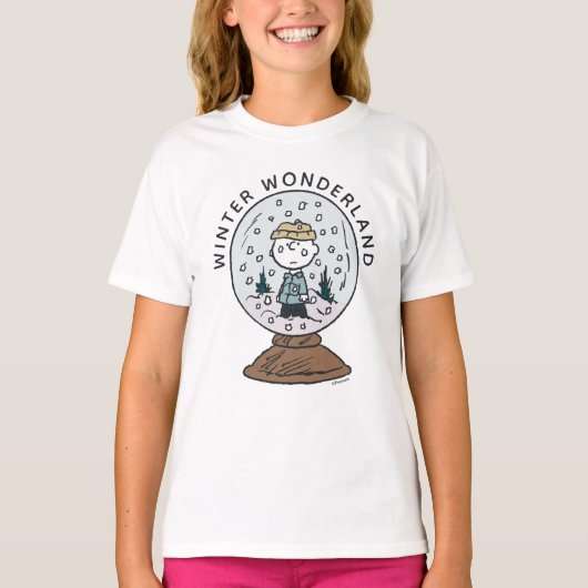 T-shirt cacahuètes | Charlie Brown Snow Globe (Devant)