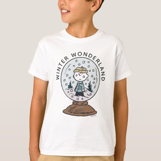 T-shirt cacahuètes | Charlie Brown Snow Globe (Devant)