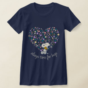 T-shirt cacahuètes en fleur   Snoopy Heart