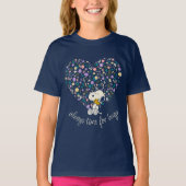 T-shirt cacahuètes en fleur | Snoopy Heart (Devant)