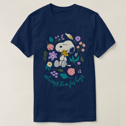 T-shirt cacahuètes en fleur | Snoopy & Woodstock Flower Hu (Design devant)