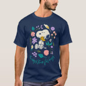 T-shirt cacahuètes en fleur | Snoopy & Woodstock Flower Hu (Devant)