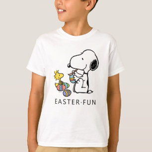 T-shirt cacahuètes   Oeufs de peinture Snoopy & Woodstock