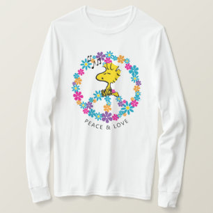 T-shirt cacahuètes   Panneau de paix aux fleurs de bois