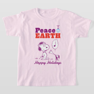 T-shirt cacahuètes   Peace on Earth Snoopy & Woodstock