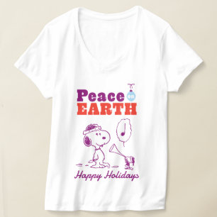 T-shirt cacahuètes   Peace on Earth Snoopy & Woodstock