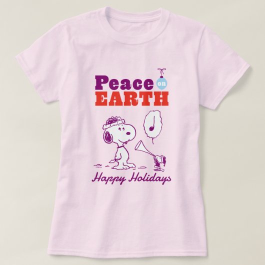 T-shirt cacahuètes | Peace on Earth Snoopy & Woodstock (Design devant)