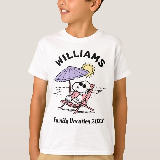 T-shirt cacahuètes | Snoopy Beach Vacances en famille (Devant)