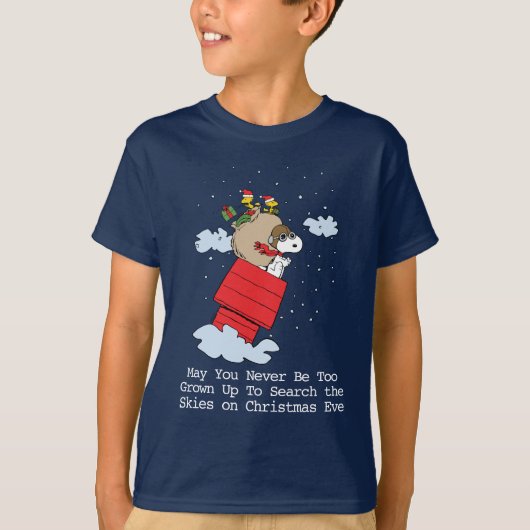 T-shirt cacahuètes | Snoopy l'As Volant à Noël (Devant)