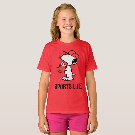 T-shirt cacahuètes | Snoopy Making the Catch (Devant entier)