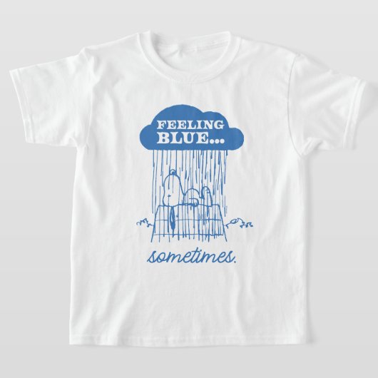 T-shirt cacahuètes | Snoopy Sentiment Bleu Est OK Aussi (Poser)