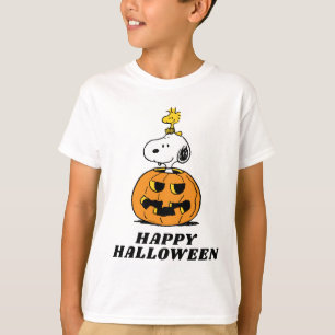 T-shirt cacahuètes   Snoopy & Woodstock Citrouille pop-up