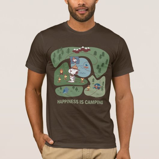 T-shirt cacahuètes | Snoopy & Woodstock Happiness is Campi (Devant)