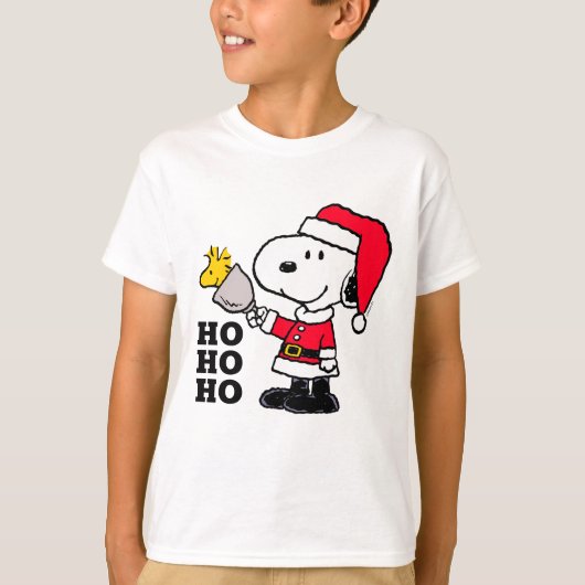 T-shirt cacahuètes | Snoopy & Woodstock Ho Ho Ho (Devant)