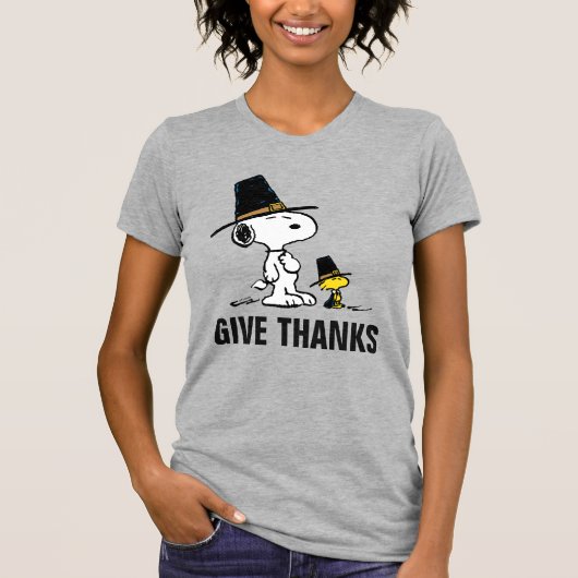 T-shirt cacahuètes | Snoopy & Woodstock Pilgrim (Devant)
